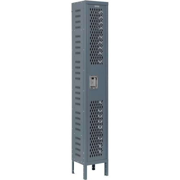 Global Industrial Ventilated Door Locker, 12 in W, 18 in D, 78 in H, Dark Gray 299255 - main